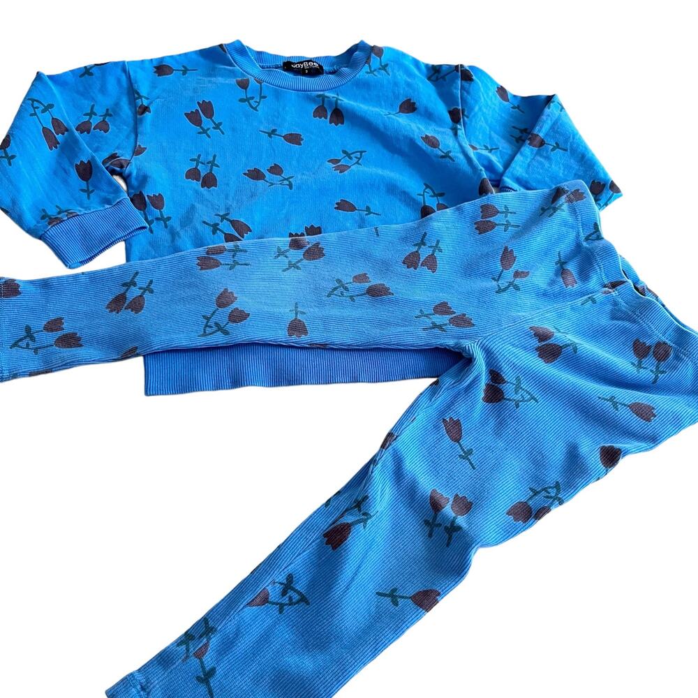 JayBee girls floral matching set outfit size 2